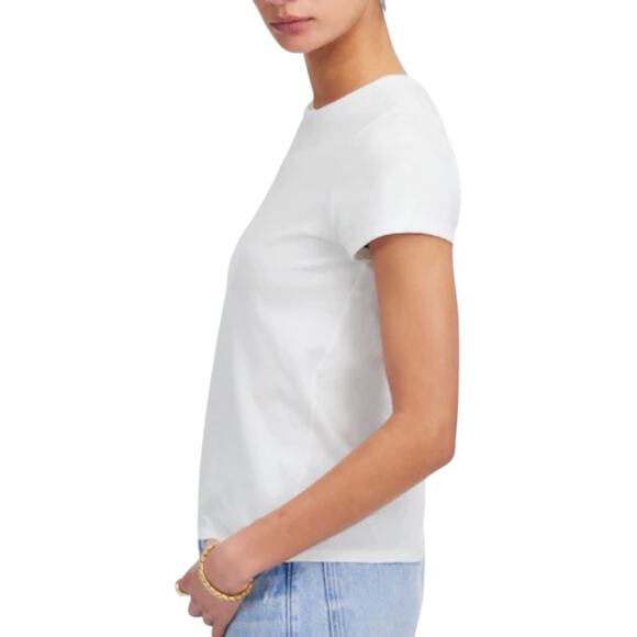 NWT Madewell Essential Slim Tee In White Lightweight Cotton Women’s Size Small - Picture 2 of 8